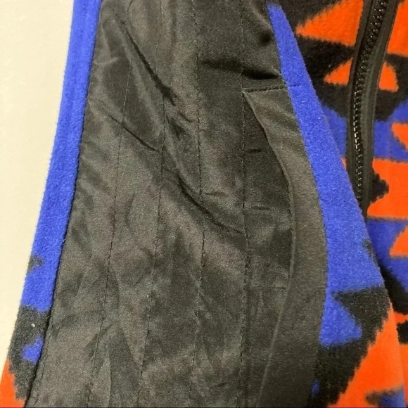 Ralph Lauren  Active Fleece Aztec Southwestern Print Blue Orange Vest - Picture 3 of 6